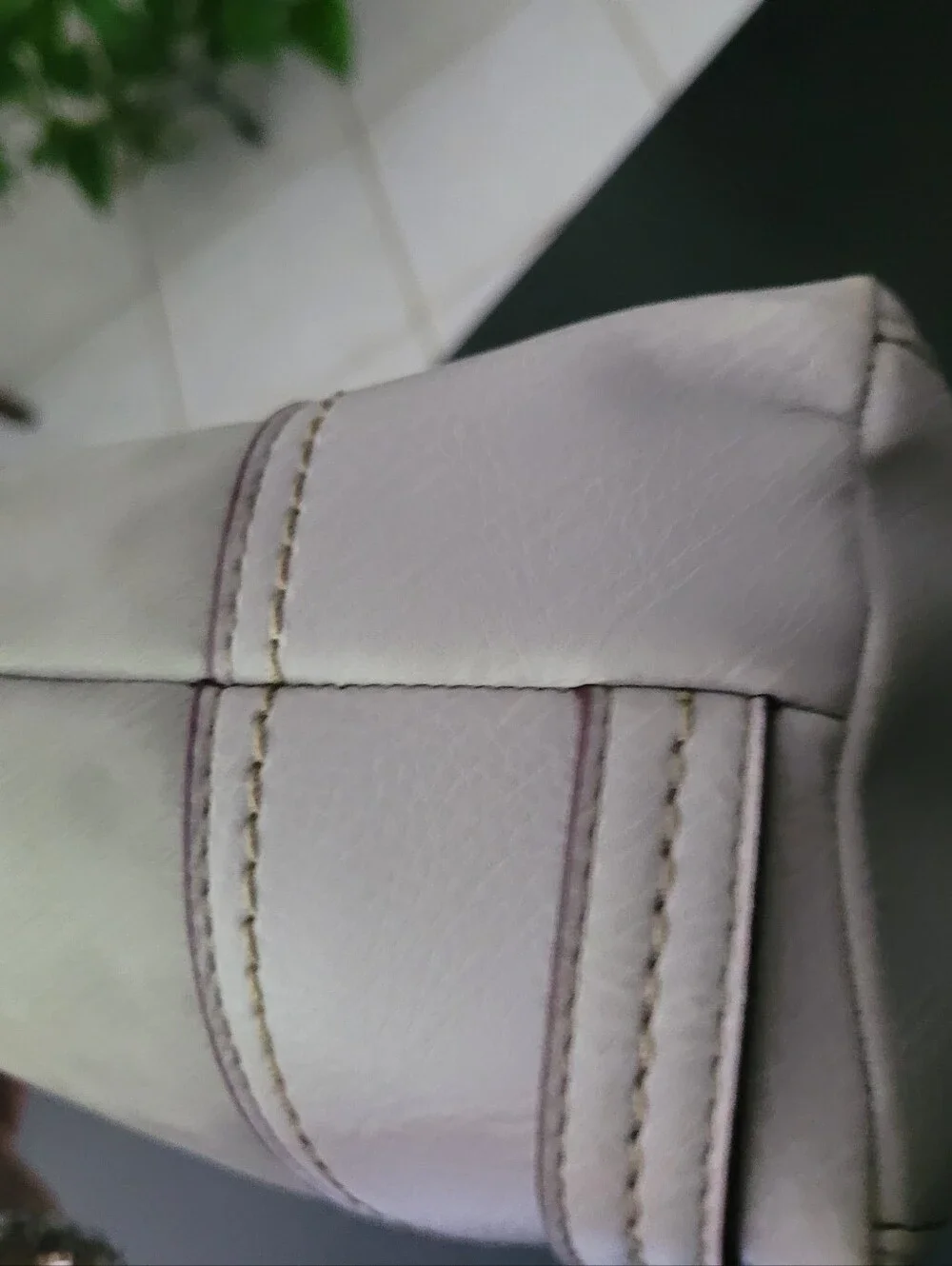 B.O.C. Women's Off White Faux Leather Tote Bag with Accent Trim